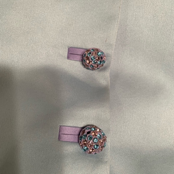 WOMENS SIZE 14 3 RHINESTONE BUTTON FRONT JACKET NAHDREE BY VICTOR COSTA - Picture 4 of 6